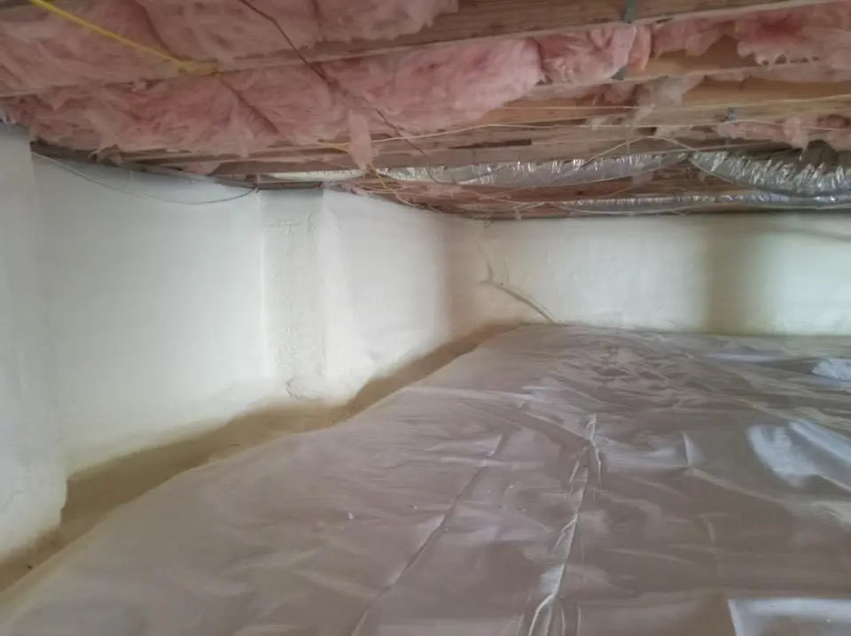 Crawl space encapsulation with closed-cell spray foam for Roof Waterproofing in Southbridge Town