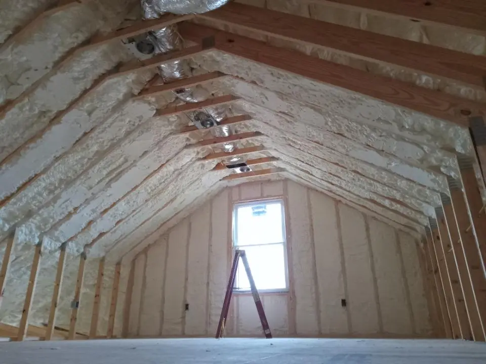 Spray foam roofing application for Crawl Space Insulation project in Southbridge Town